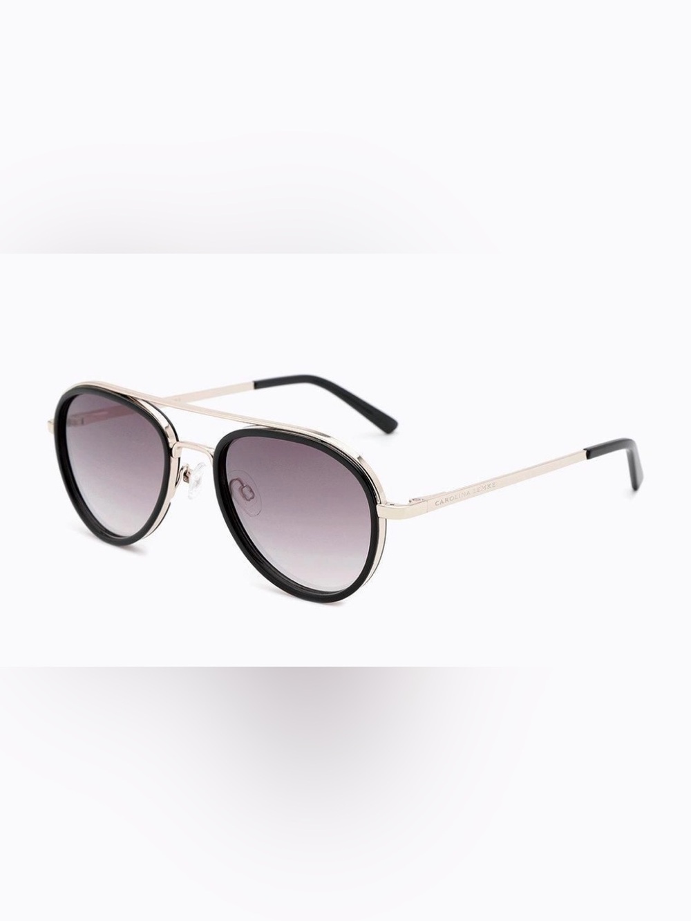 NWT Carolina Lemke Cassidy Black & Golf Aviator Unisex Sunglasses